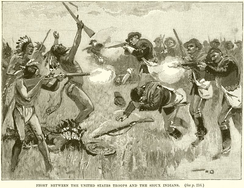 Kamp mellem de amerikanske tropper og Sioux-indianerne af English School