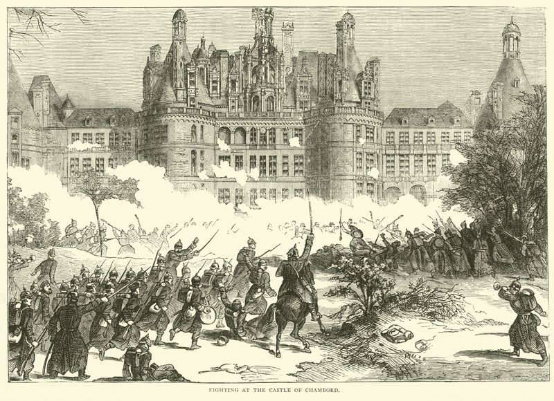 Kampe ved slottet Chambord, december 1870 af English School