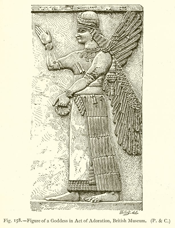 Figur af en gudinde i handling af tilbedelse, British Museum af English School