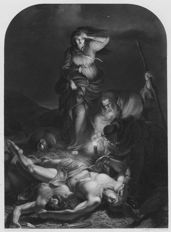 Finding the Body of Harold, fra billedet i Vernon Gallery af English School