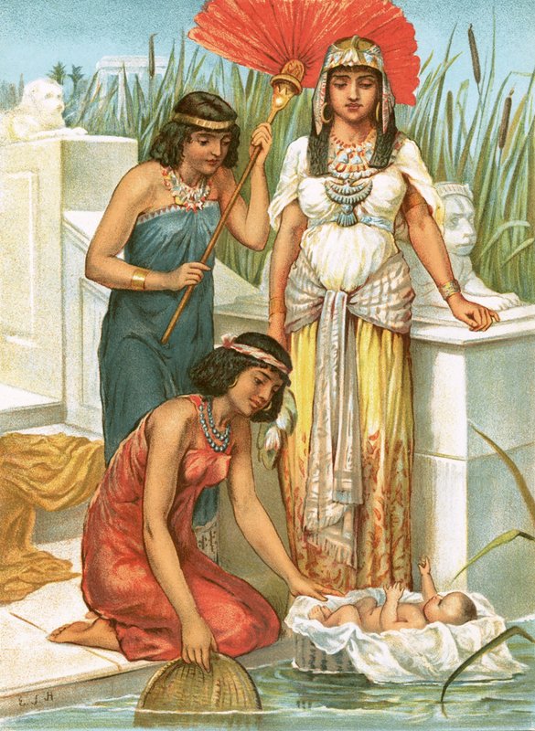 At finde spædbarnet Moses af English School