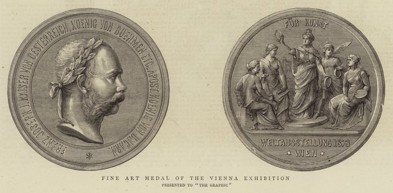 Kunstmedalje for Wien-udstillingen (gravering) af English School