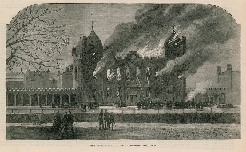 Brand på Royal Military Academy i Woolwich af English School
