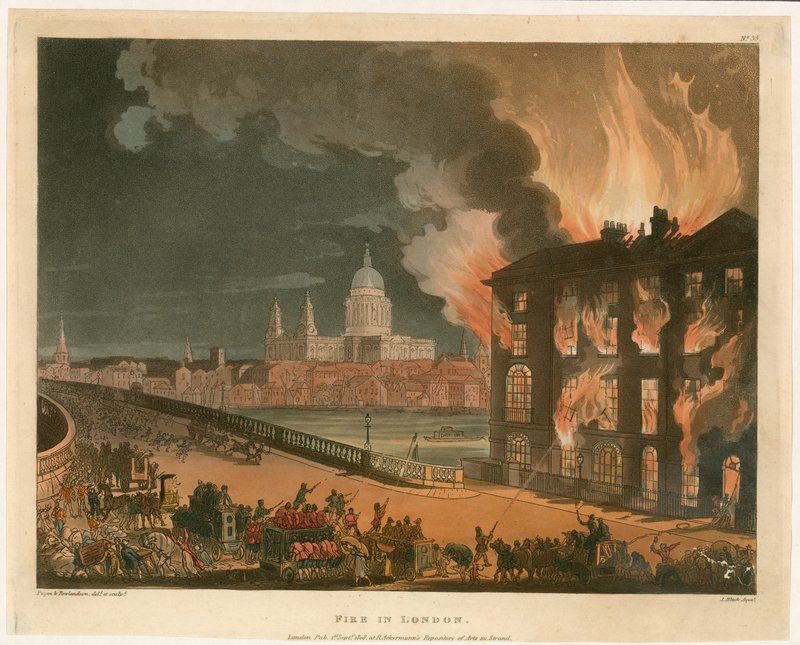 Brand i London. Udgivet 1. september 1808 af English School