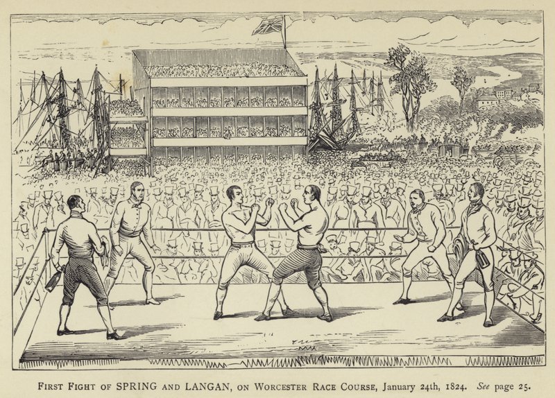 First Fight of Spring og Langan, på Worcester Race Course, 24. januar 1824 af English School