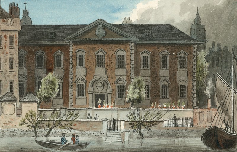 Fishmongers Hall, Upper Thames Street, London (wc på papir) af English School