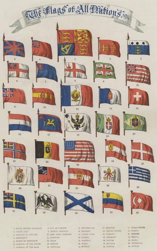 Flag fra alle nationer (chromolitho) af English School