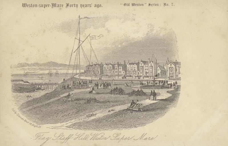 Flagstaff Hill, Weston-super-mare (litho) af English School