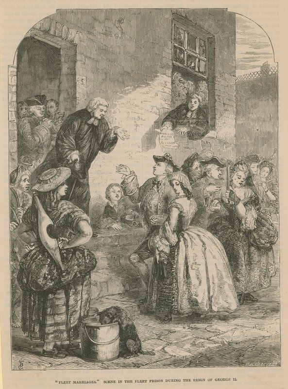 Flådeægteskaber; scene i flådefængslet under kong George II af English School