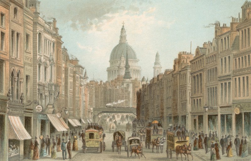 Fleet Street og St. Pauls af English School