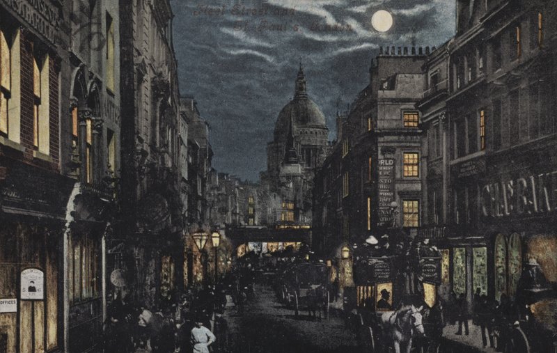 Fleet Street og St Pauls, London af English School