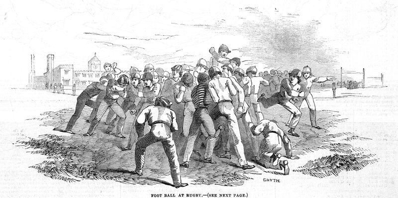 Football at Rugby, fra The Illustrated London News, 20. december 1845 af English School