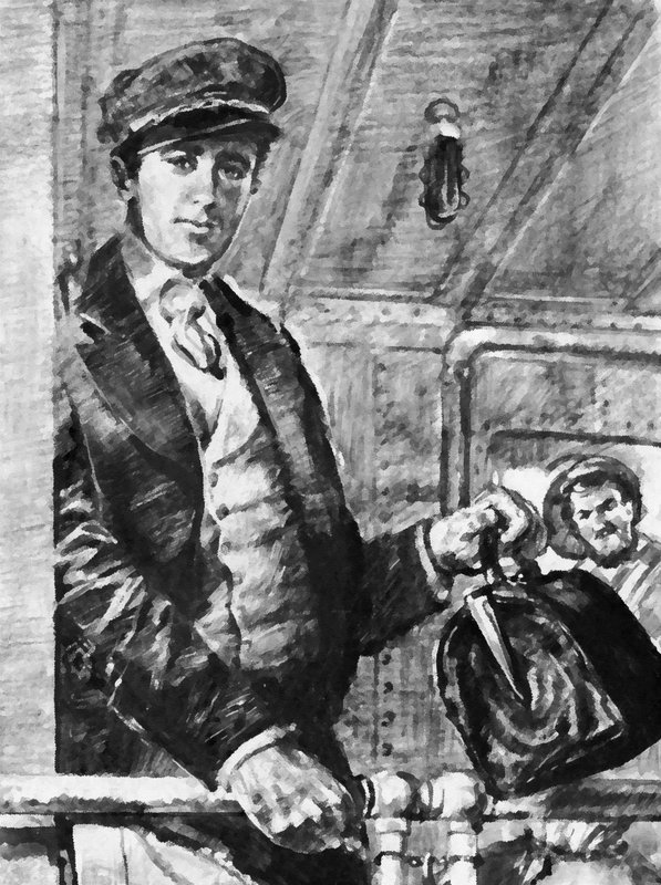 I årevis sejlede Joseph Conrad rundt i verdenshavene i den britiske handelstjeneste (litho) af English School