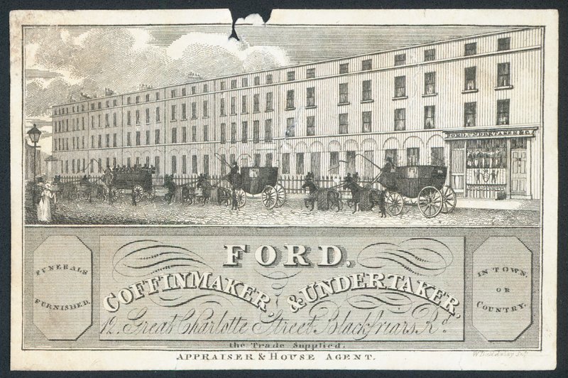 Ford, kistemager og bedemand, handelskort af English School