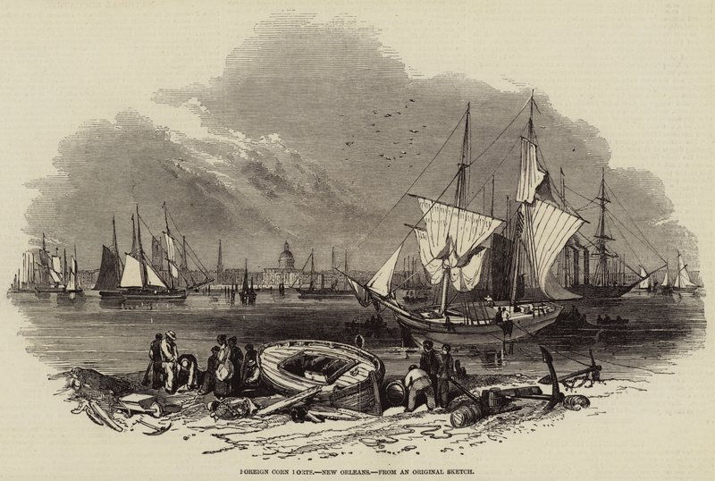Foreign Corn Ports, New Orleans (gravering) af English School