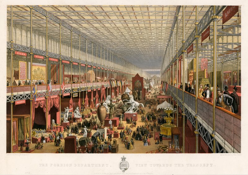 Udenrigsministeriet, Udsigt mod tværskibet, Store Udstilling, 1851 af English School