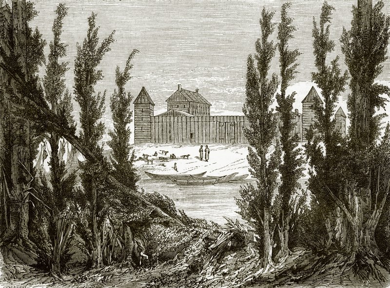 Fort Edmonton, ved den øvre Saskatchewan-flod af English School