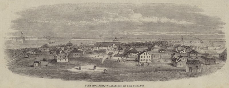 Fort Moultrie, Charleston i det fjerne (gravering) af English School