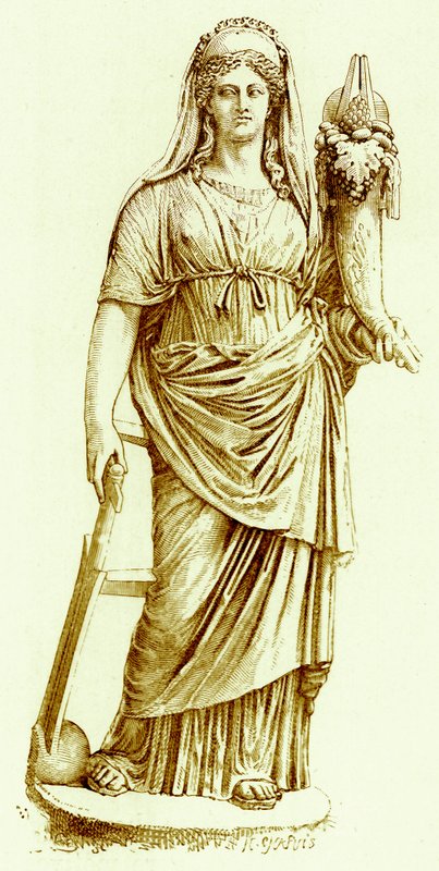 Fortuna, statue i Vatikanet, illustration fra History of Rome af Victor Duruy, udgivet 1884 (digitalt forbedret billede) af English School