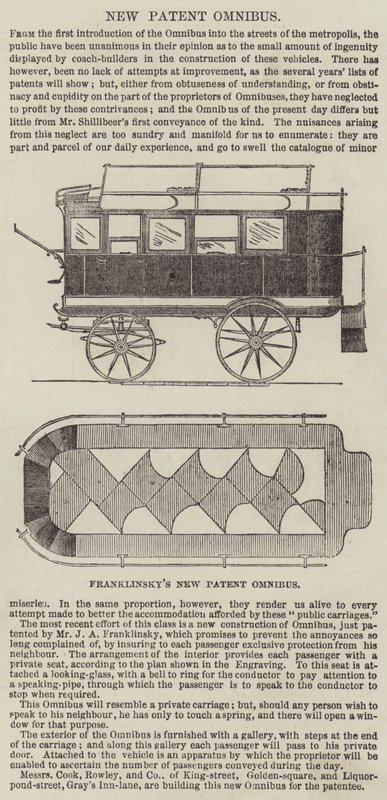 Franklinskys nye patentomnibus (gravering) af English School