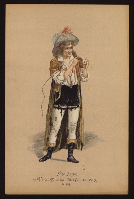 Fred Leslie, engelsk skuespiller og sanger (farve litho) af English School