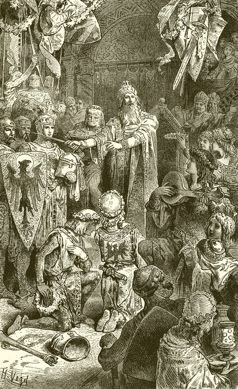 Frederick Barbarossas Court i Mayence af English School