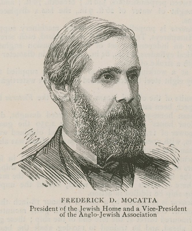 Frederick D Mocatta, præsident for det jødiske hjem og en vicepræsident for den anglo-jødiske forening af English School