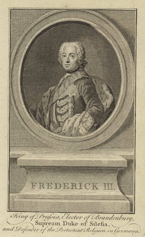 Frederik III, konge af Preussen, kurfyrst af Brandenburg, øverste hertug af Schlesien og forsvarer af den protestantiske religion i Tyskland af English School