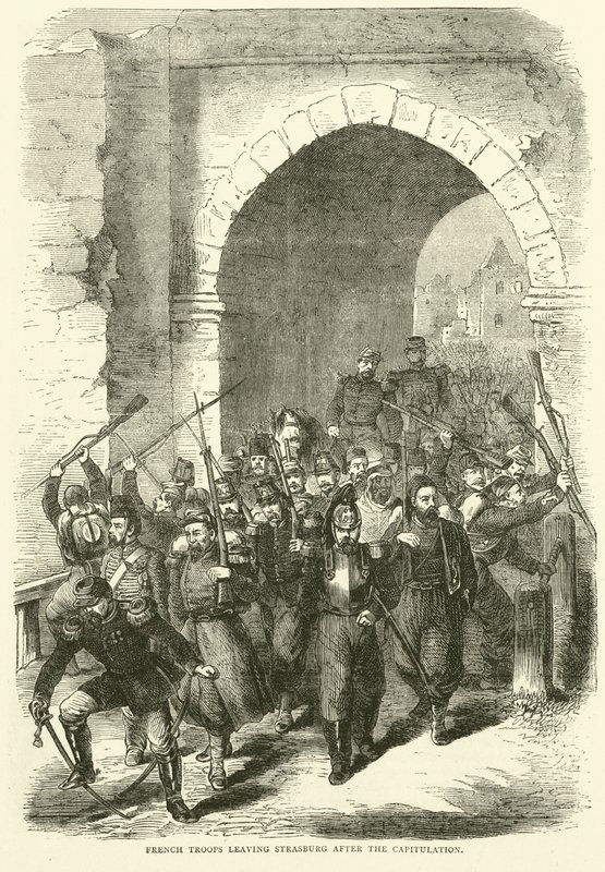 Franske tropper forlod Strasborg efter kapitulationen, september 1870 af English School
