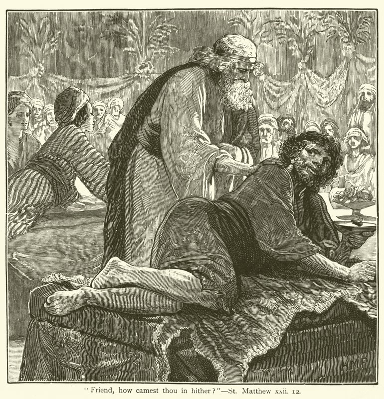"Ven, hvordan kom du herind?", St Matthew, xxii af English School