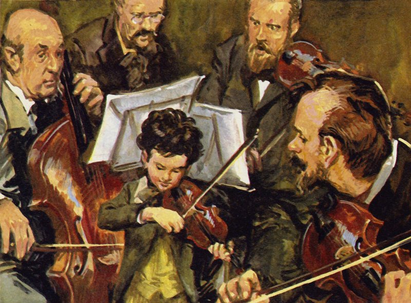 Fritz spillede med sin fars kvartet på en miniatureviolin af English School