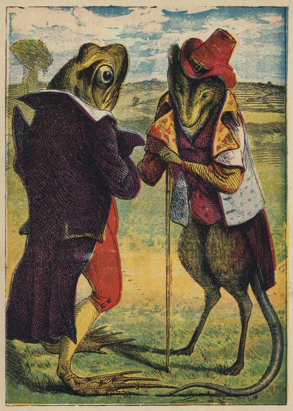 Froggy møder rotten (farvelitografi) af English School