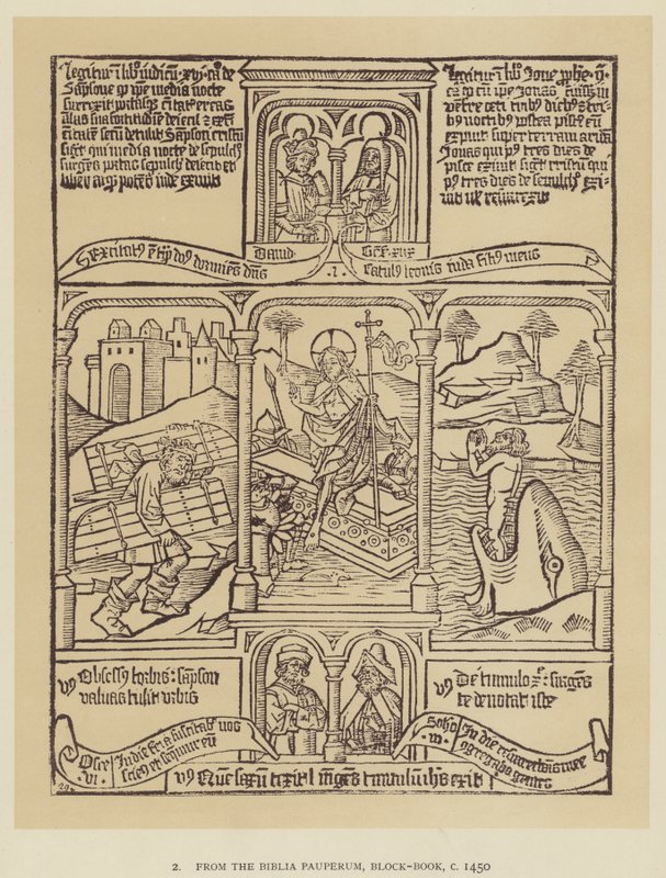 Fra Biblia pauperum, blokbog, c 1450 (litho) af English School