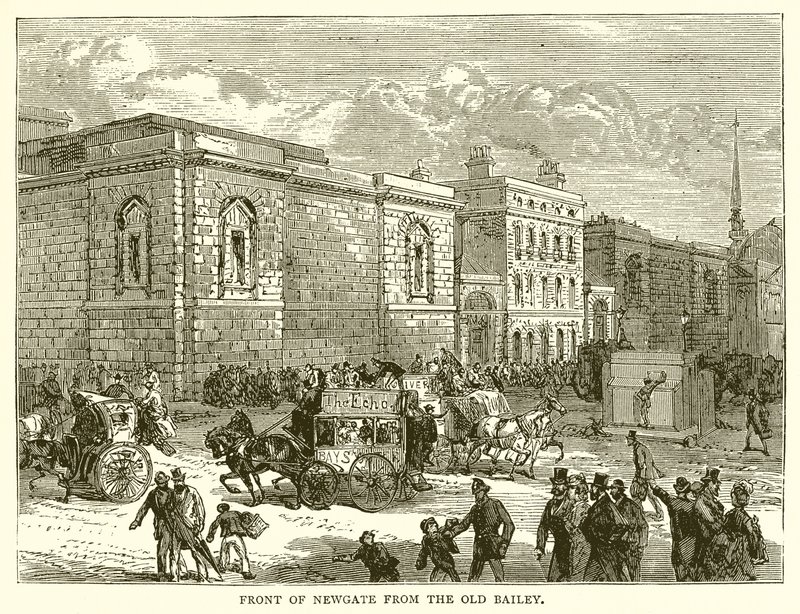 Foran Newgate fra Old Bailey af English School