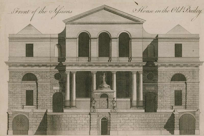Foran Sessions House i Old Bailey af English School