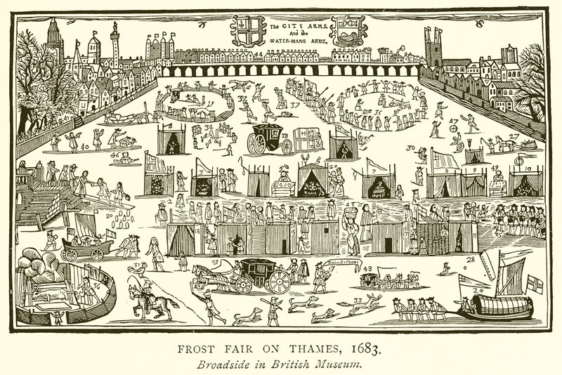 Frostmesse på Themsen, 1683 af English School