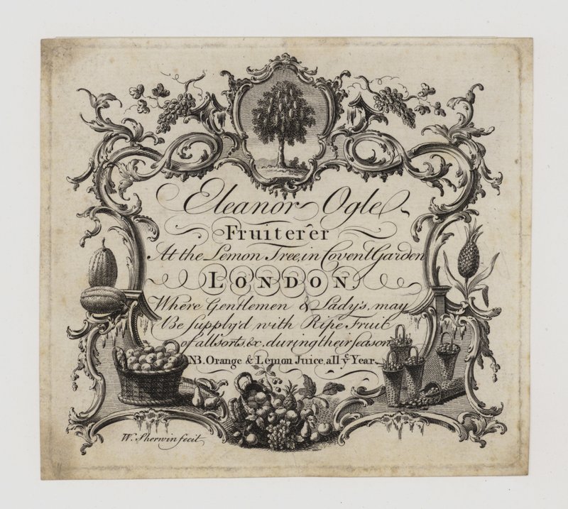 Fruiterer, Eleanor Ogle, handelskort af English School