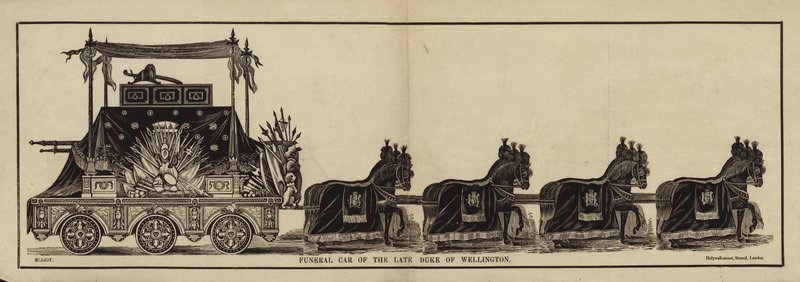 Begravelsesvogn for The Late Duke of Wellington (træblok) af English School