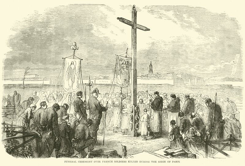 Begravelsesceremoni over franske soldater dræbt under belejringen af Paris, oktober 1870 af English School