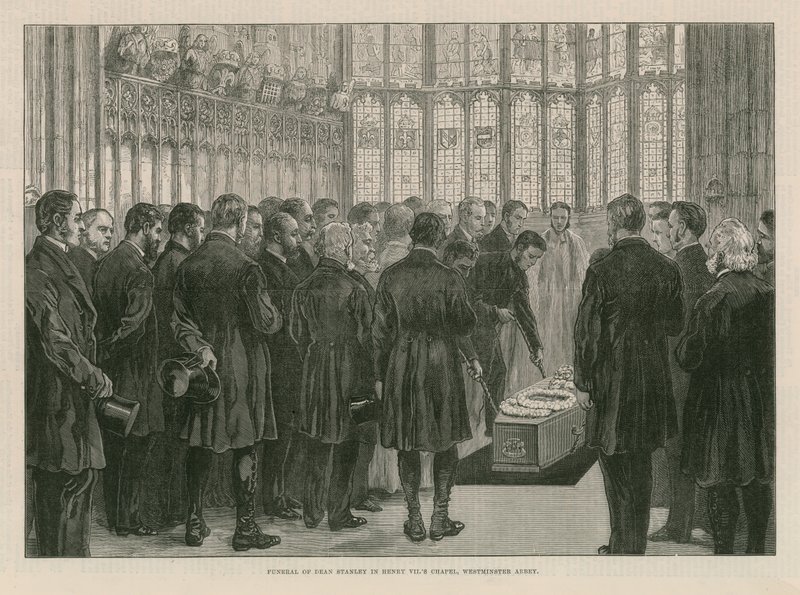 Dean Stanleys begravelse i Henry VIIs kapel af English School