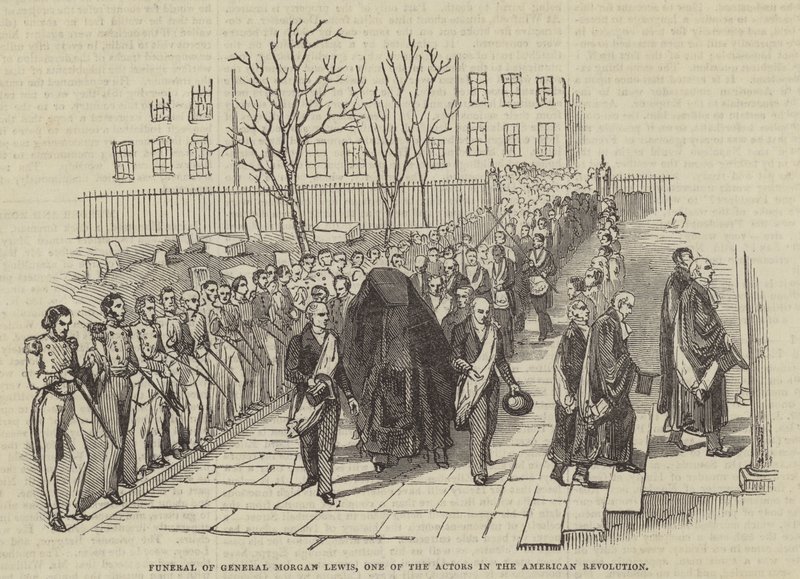 Begravelse af general Morgan Lewis, en af skuespillerne i den amerikanske revolution af English School