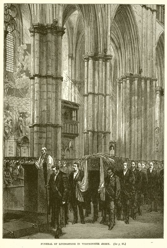 Livingstones begravelse i Westminster Abbey af English School