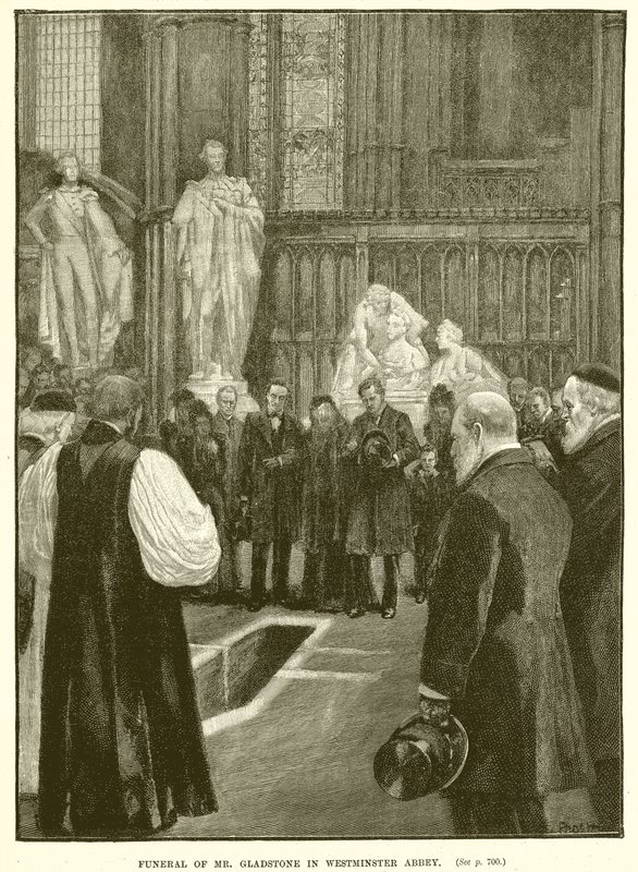 Begravelse af Mr. Gladstone i Westminster Abbey af English School