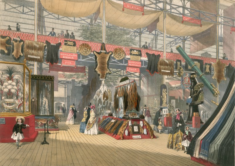 Pels- og hårsektion af Den Store Udstilling fra 1851 af English School