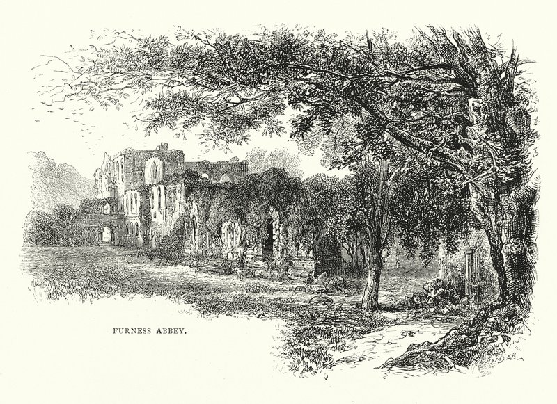 Furness Abbey (gravering) af English School