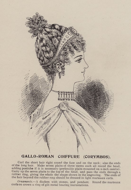 Gallo-romersk frisure, Corymbos (kobberstik) af English School