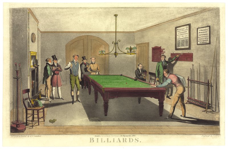 Billardspil, 1827 af English School