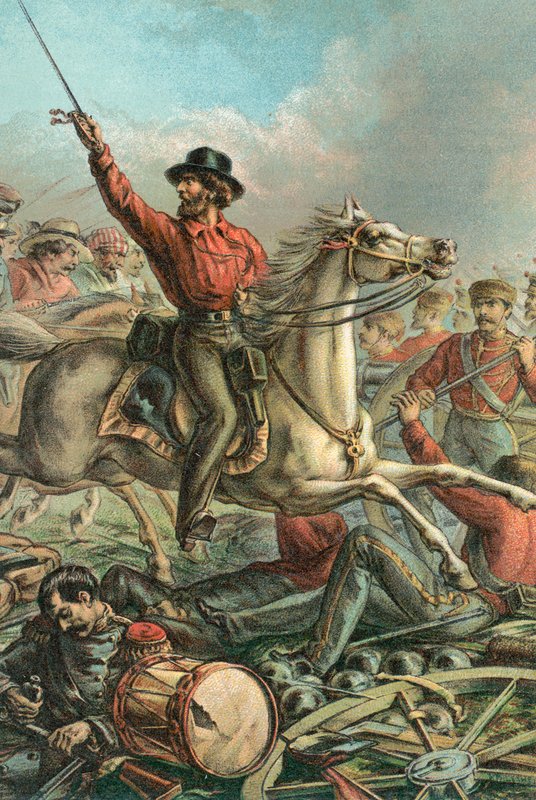 Garibaldi erobrer fire franske kanoner i Rom af English School