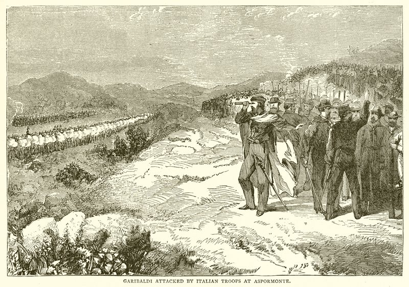 Garibaldi angrebet af italienske tropper ved Aspormonte af English School