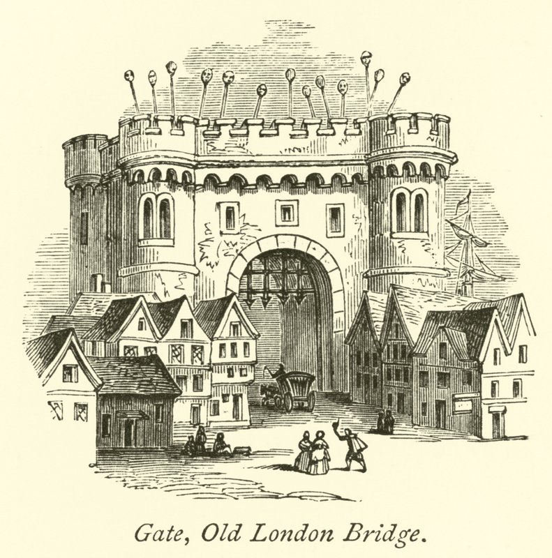 Gate, Old London Bridge  af English School
